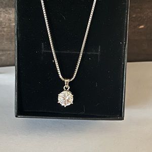 1 Carat Diamond Moissanite Pendant 925 Certified